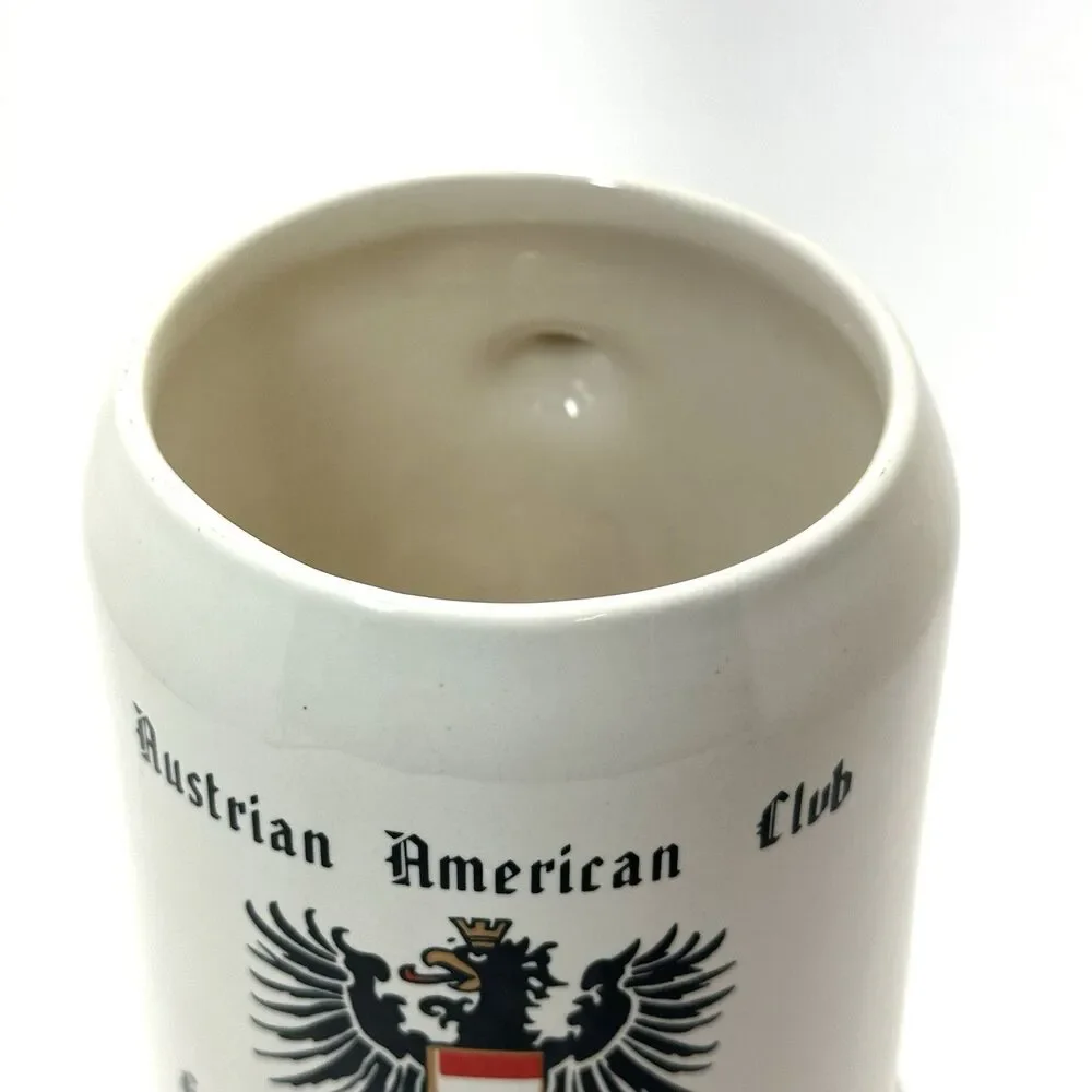 Austrian American Club 1955 Los Angeles Beer Stein | .5L Eagle Mug VTG